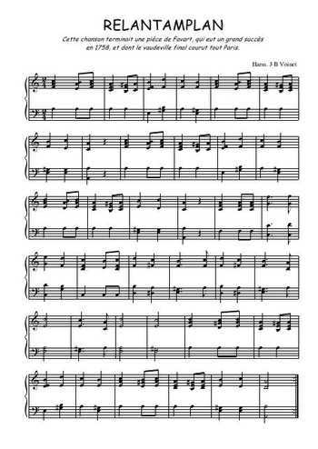 Téléchargez l'arrangement pour piano de la partition de Relantamplan en PDF